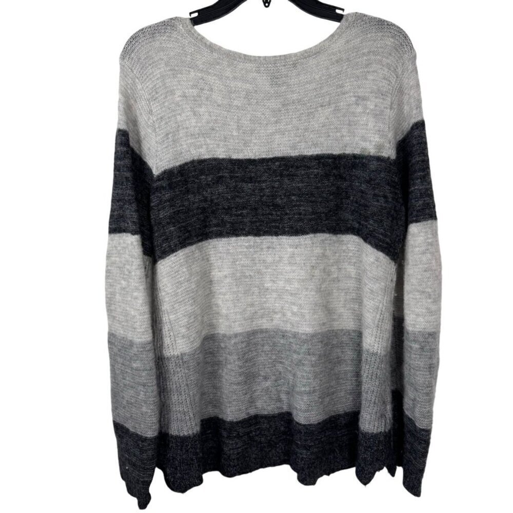 Tommy Bahama Wool Blend Color Block Grey Sweater Soft Women's Size XL GUC - Picture 5 of 9